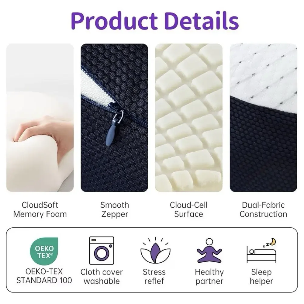 MOONOUU Cloud Align Memory Foam Cervical Pillow Standard New